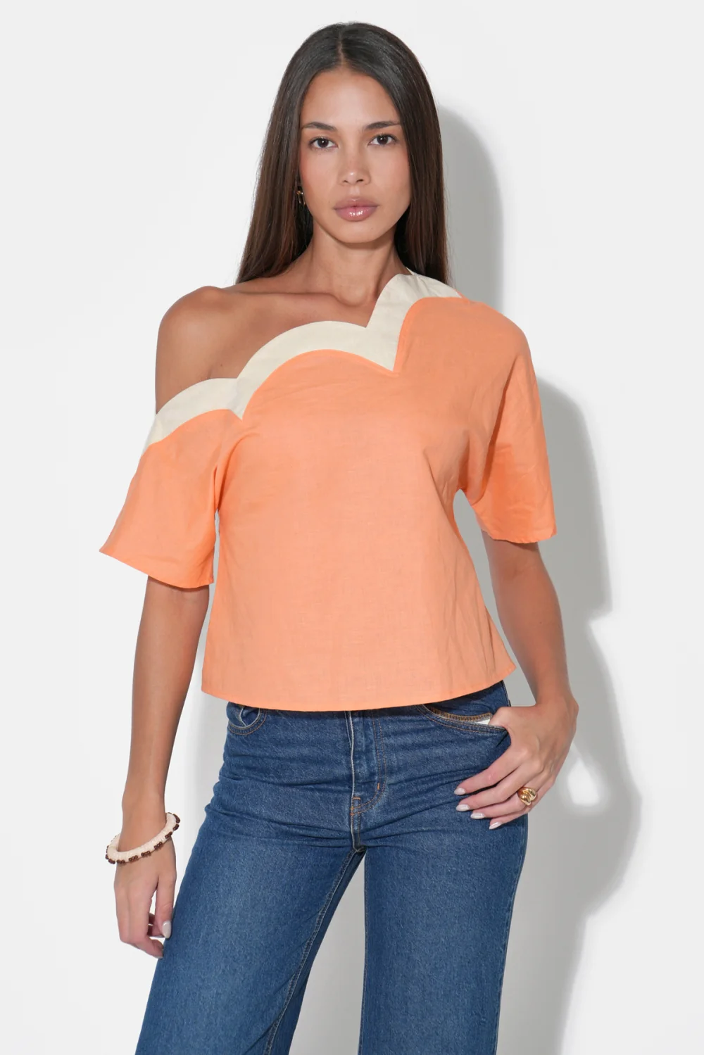 Madeline Off The Shoulder Scalloped Top - Image 5
