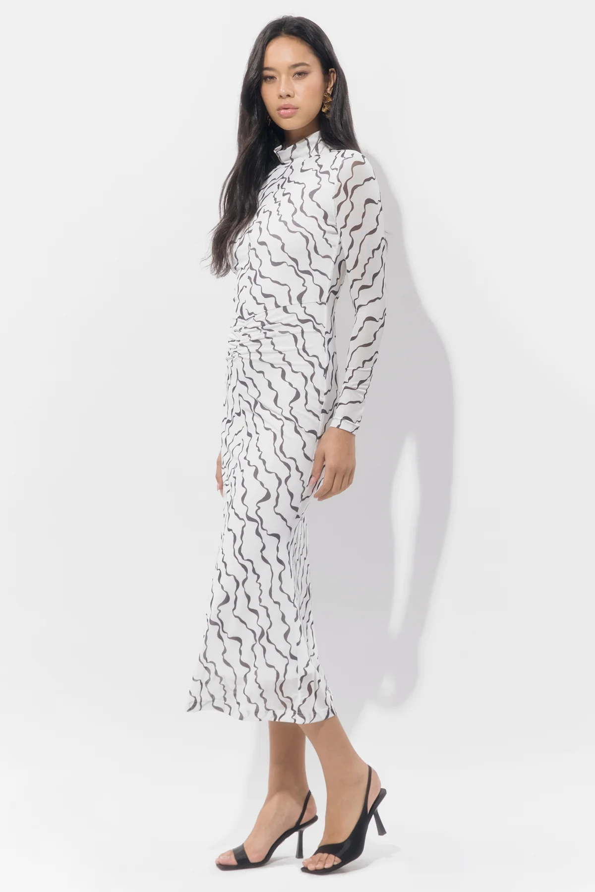 Madeline Printed Mesh Maxi Dress - Image 5