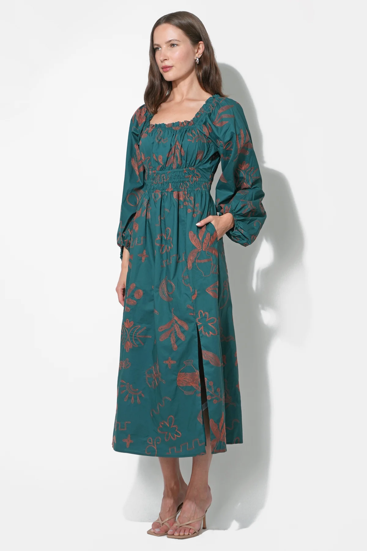 Magnolia Smocked Bodice Midi Dress - Image 4