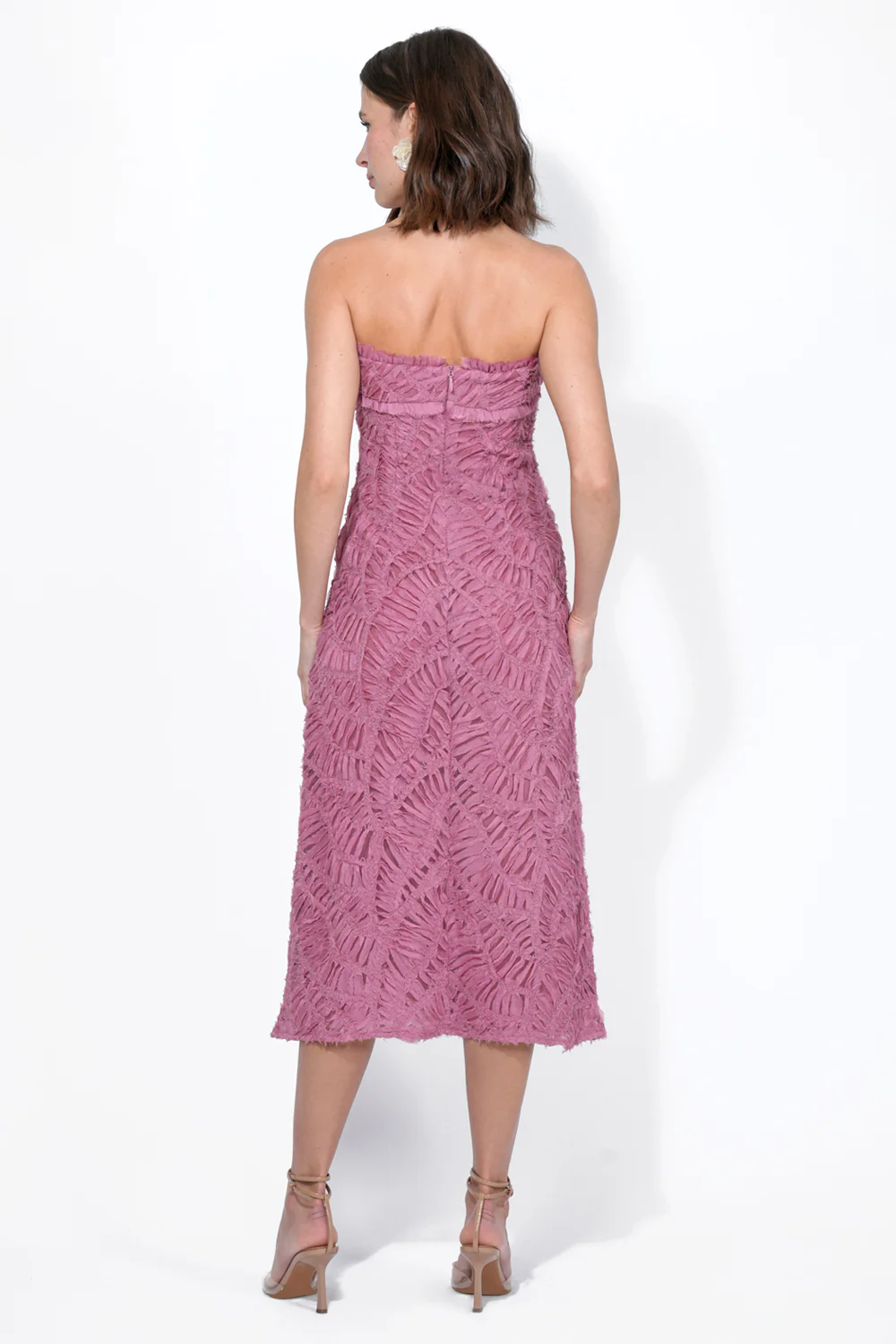 Manon 3D Lace Strapless Midi Dress - Image 6