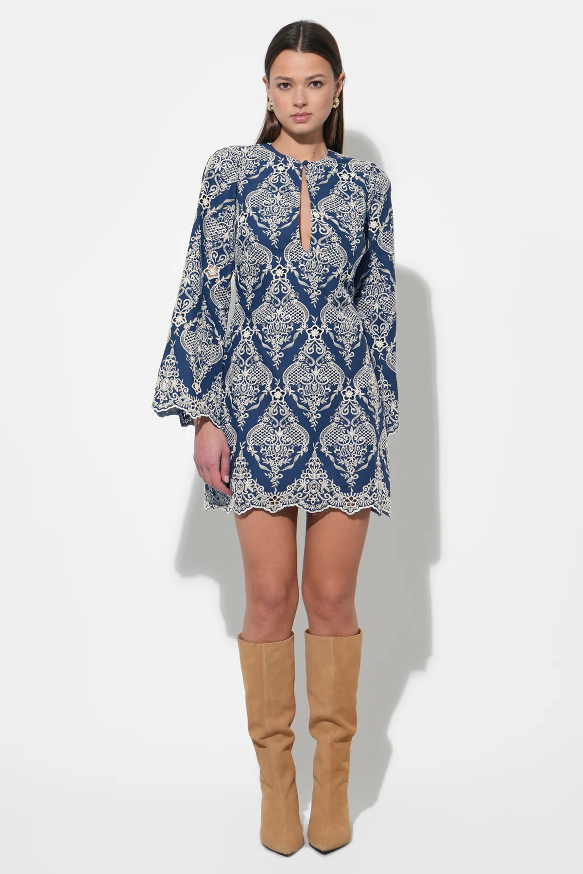 Marcie Keyhole Neckline Lace Mini Dress - Image 5