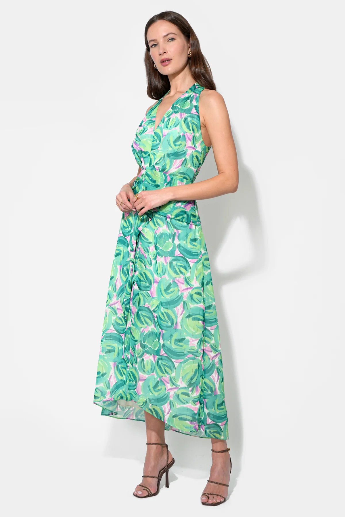 Margot Wrap Tie Waist Printed Maxi Dress - Image 3