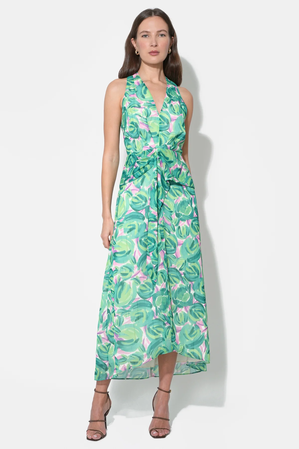 Margot Wrap Tie Waist Printed Maxi Dress - Image 4