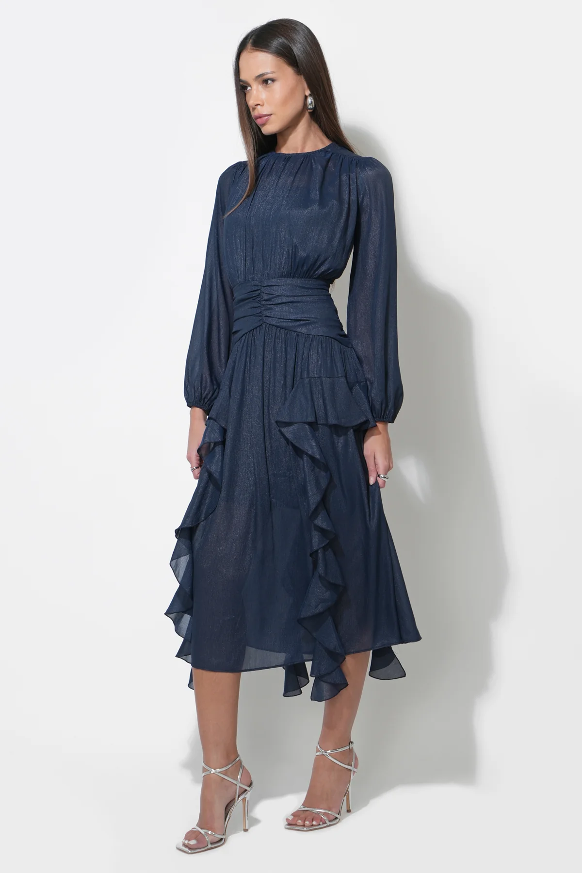 Marlowe Ruffle Maxi Chiffon Dress - Image 3