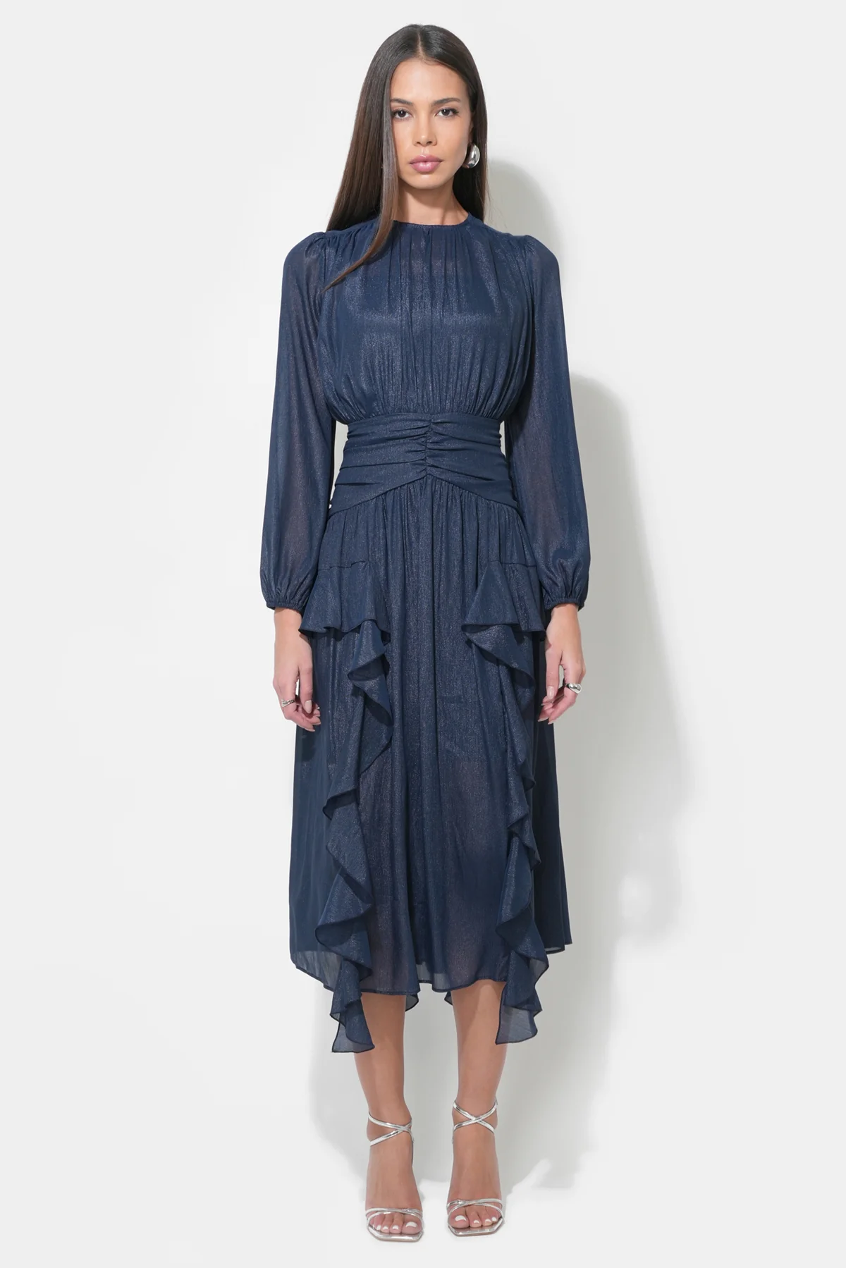 Marlowe Ruffle Maxi Chiffon Dress - Image 4