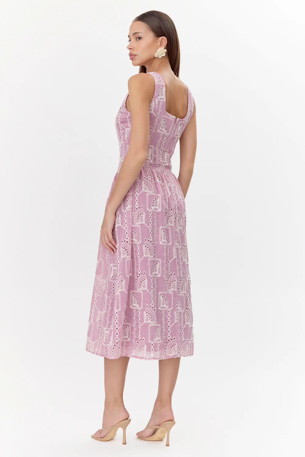 Maven Embroidered Front Tie Midi Dress - Image 4