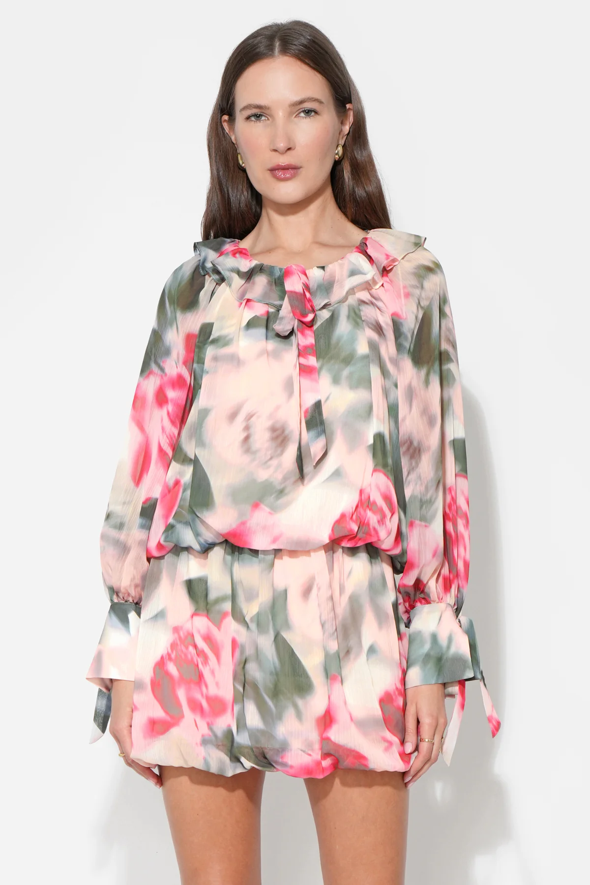 Maya Pull On Mini Dress With Long Sleeves