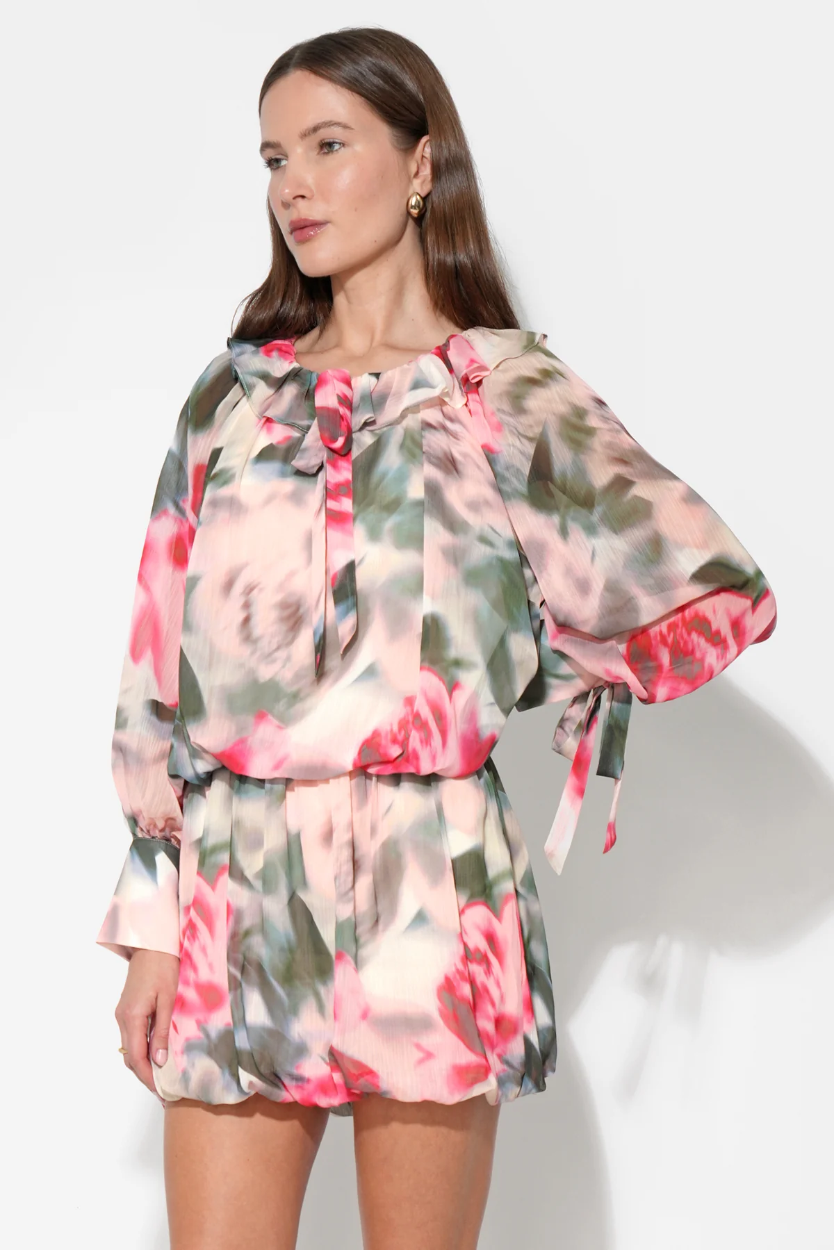 Maya Pull On Mini Dress With Long Sleeves - Image 2