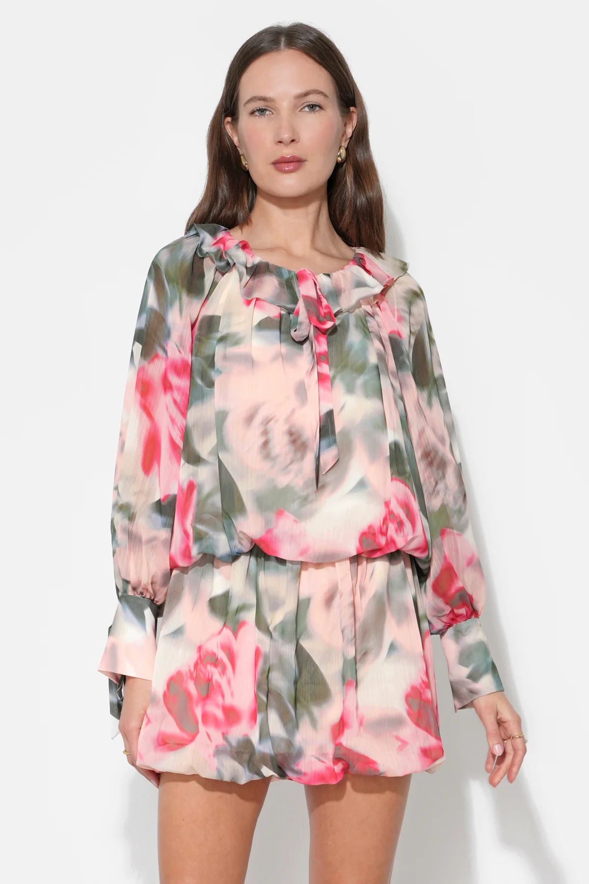 Maya Pull On Mini Dress With Long Sleeves - Image 4
