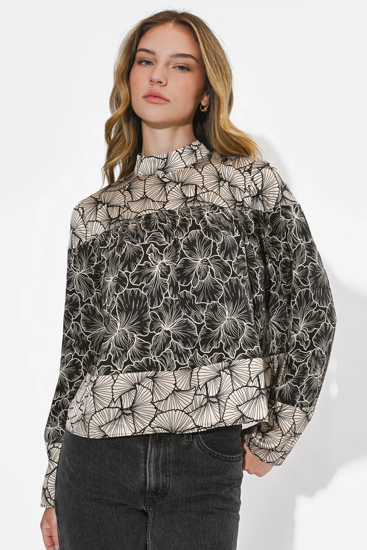 Meghan Twin Print Turtle Neck Top - Image 3