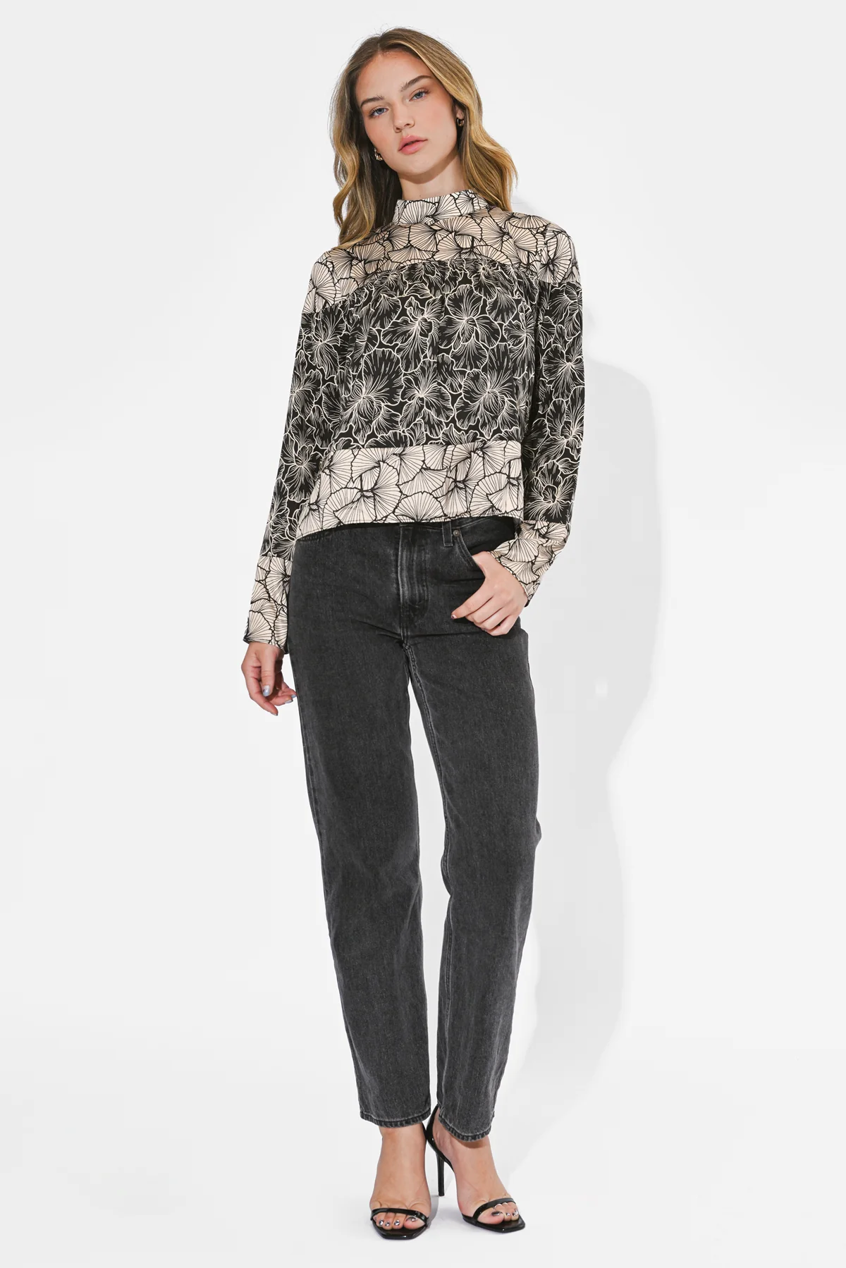 Meghan Twin Print Turtle Neck Top - Image 5