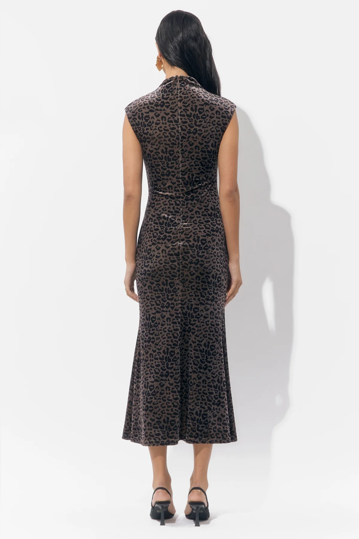 Merlyn Animal Mock Neck Midi Dress - Image 2