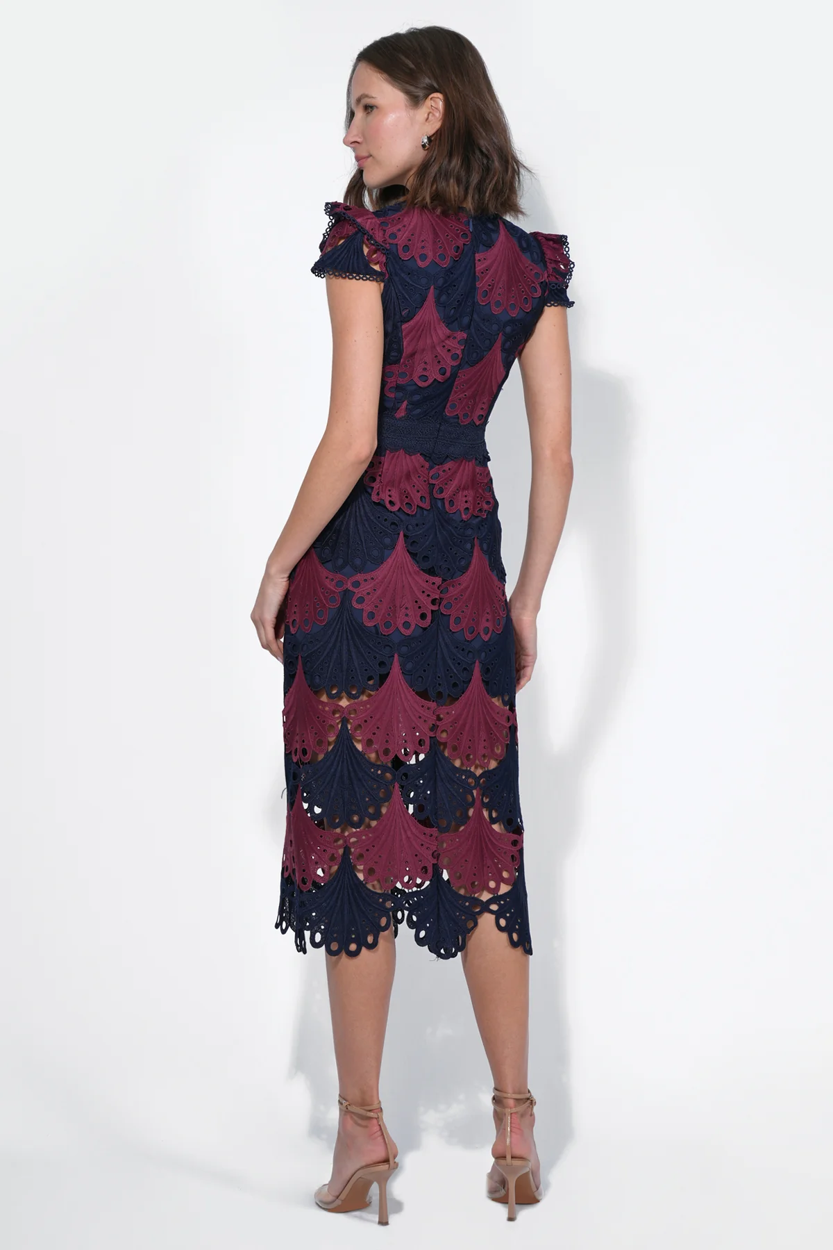 Mia Crochet Lace Midi Dress - Image 3