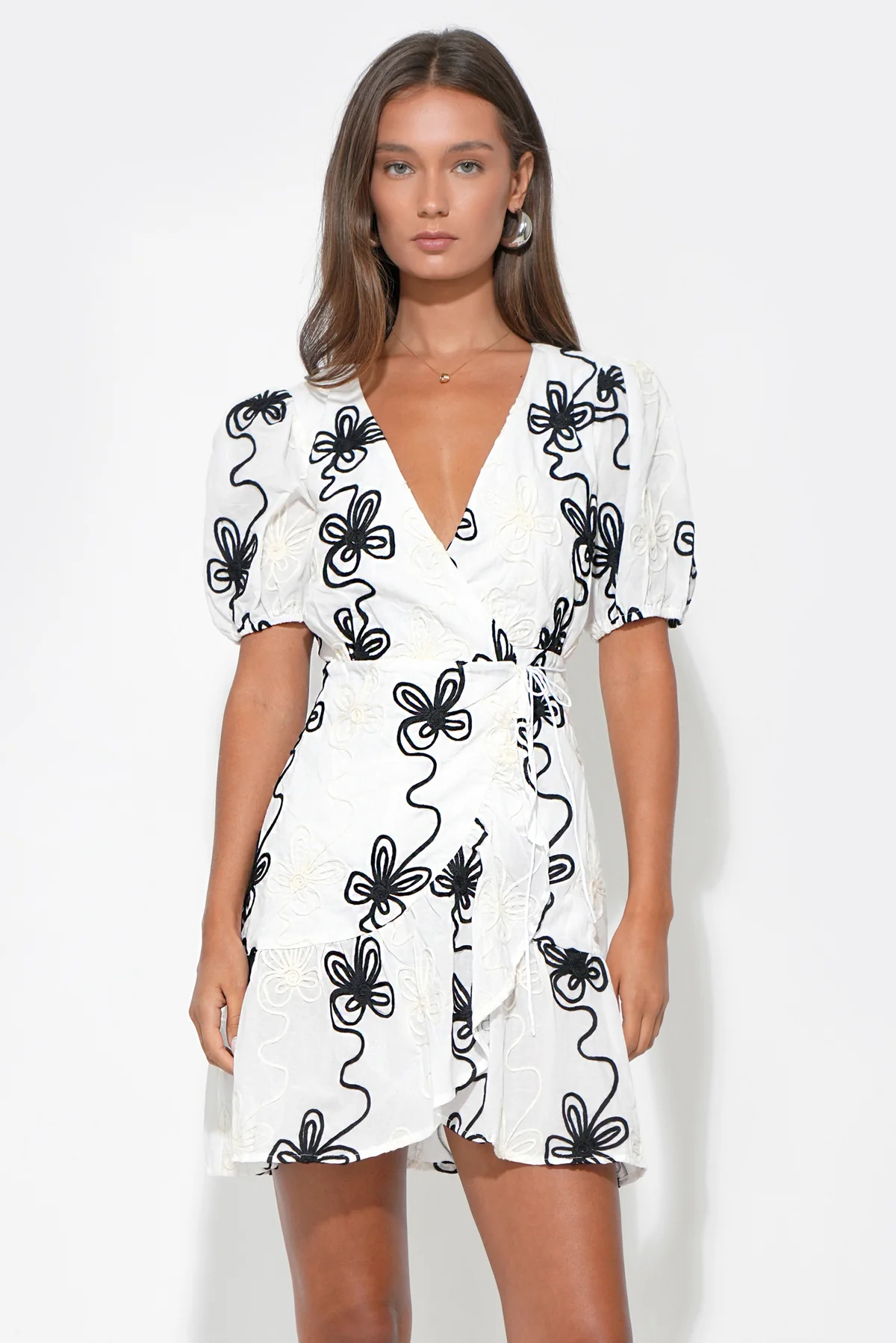 Mia Wrap Embroidery Dress - Image 5