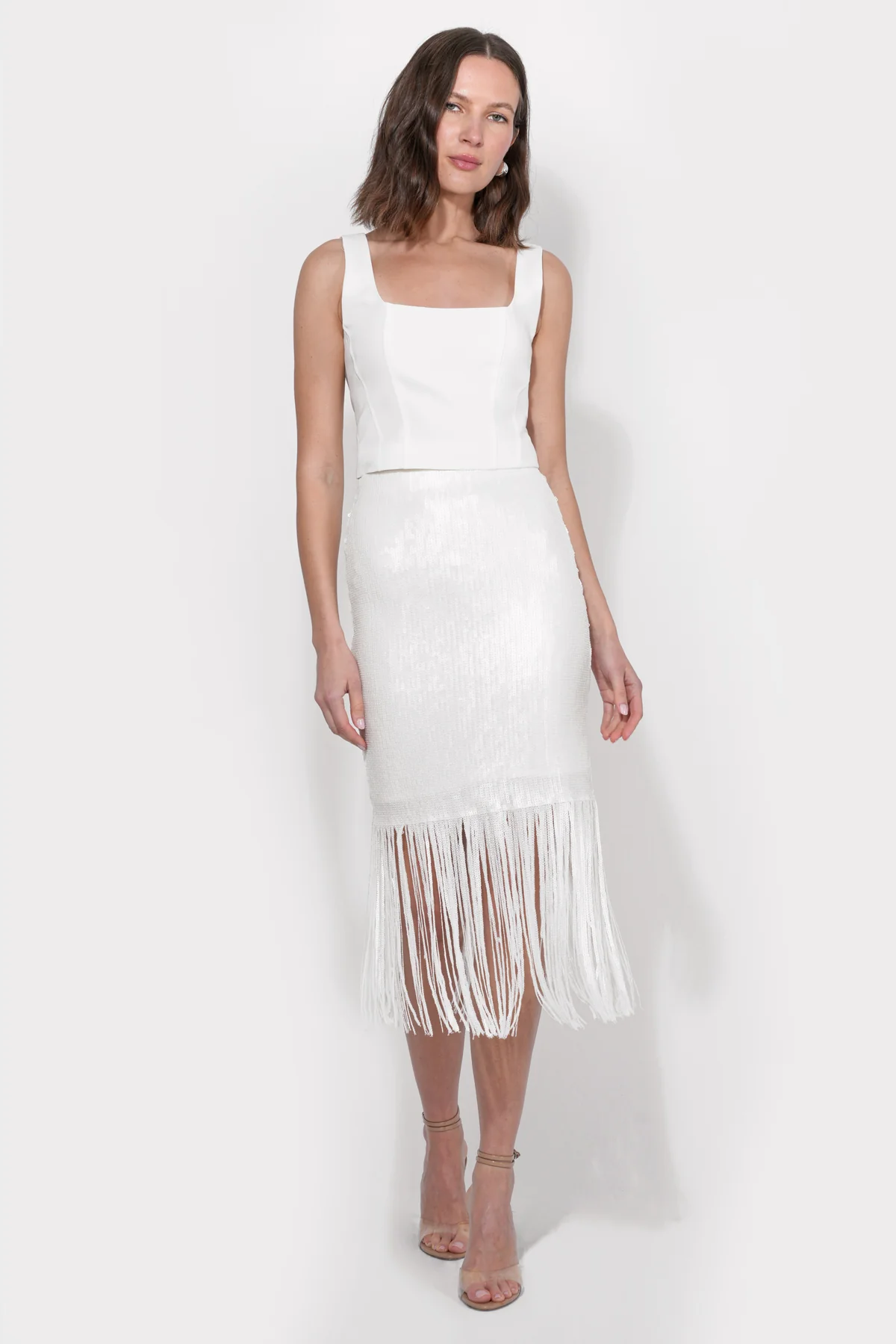 Milana Sequins Fringe Midi Skirt - Image 4