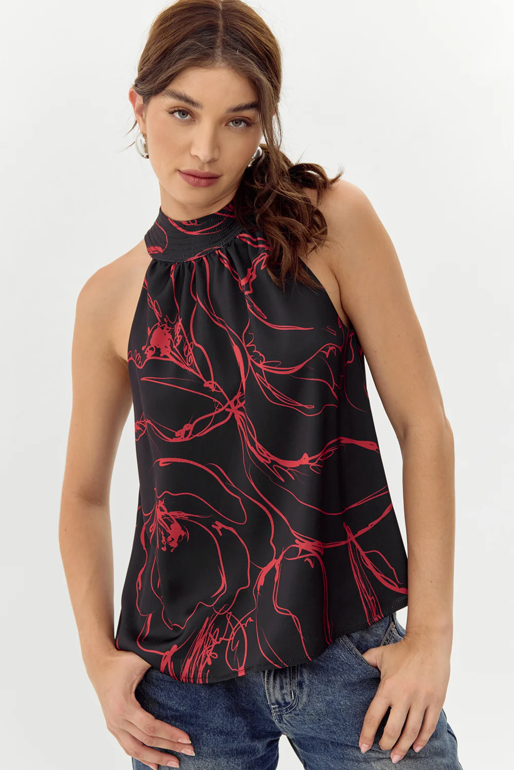 Missy Printed Halter Top - Image 3