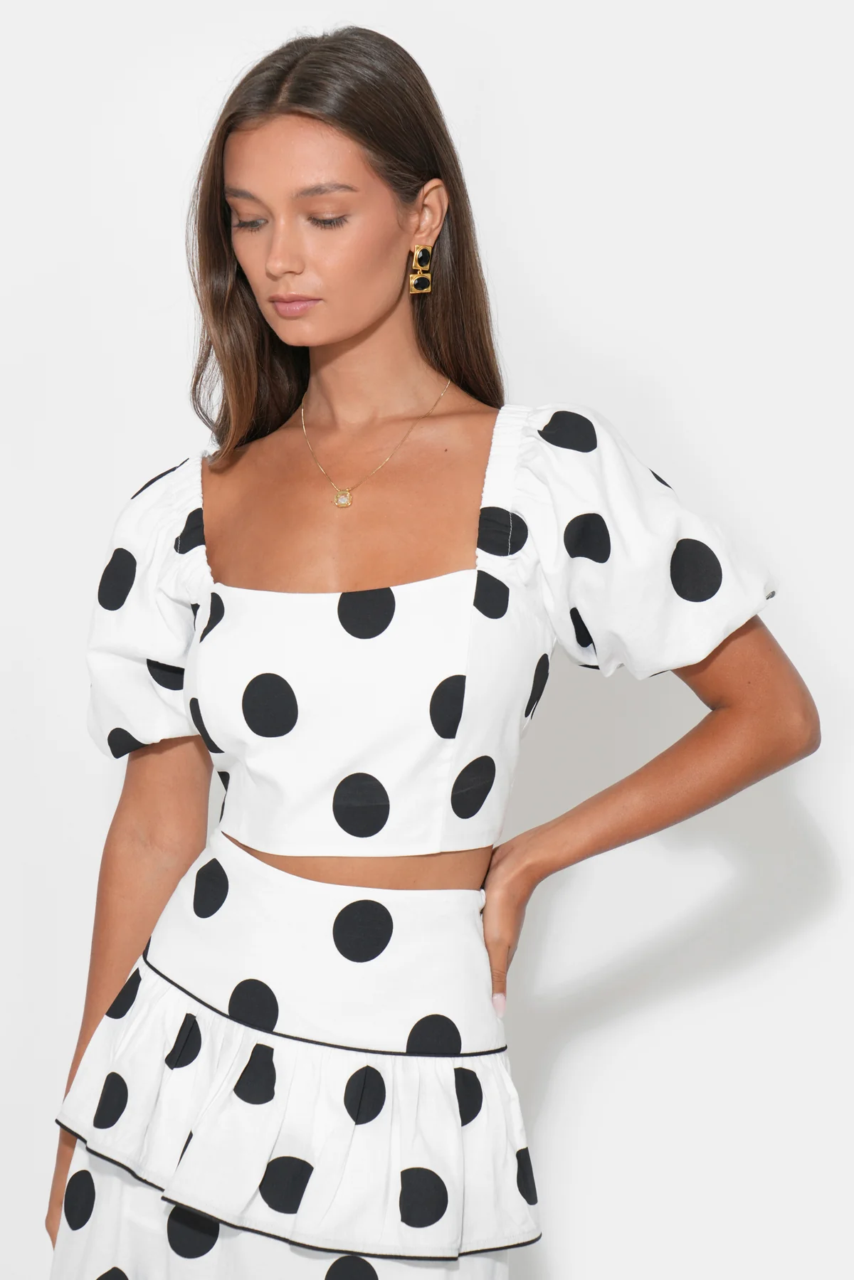 Mona Bubble Sleeve Top with Elastic Back - Image 3