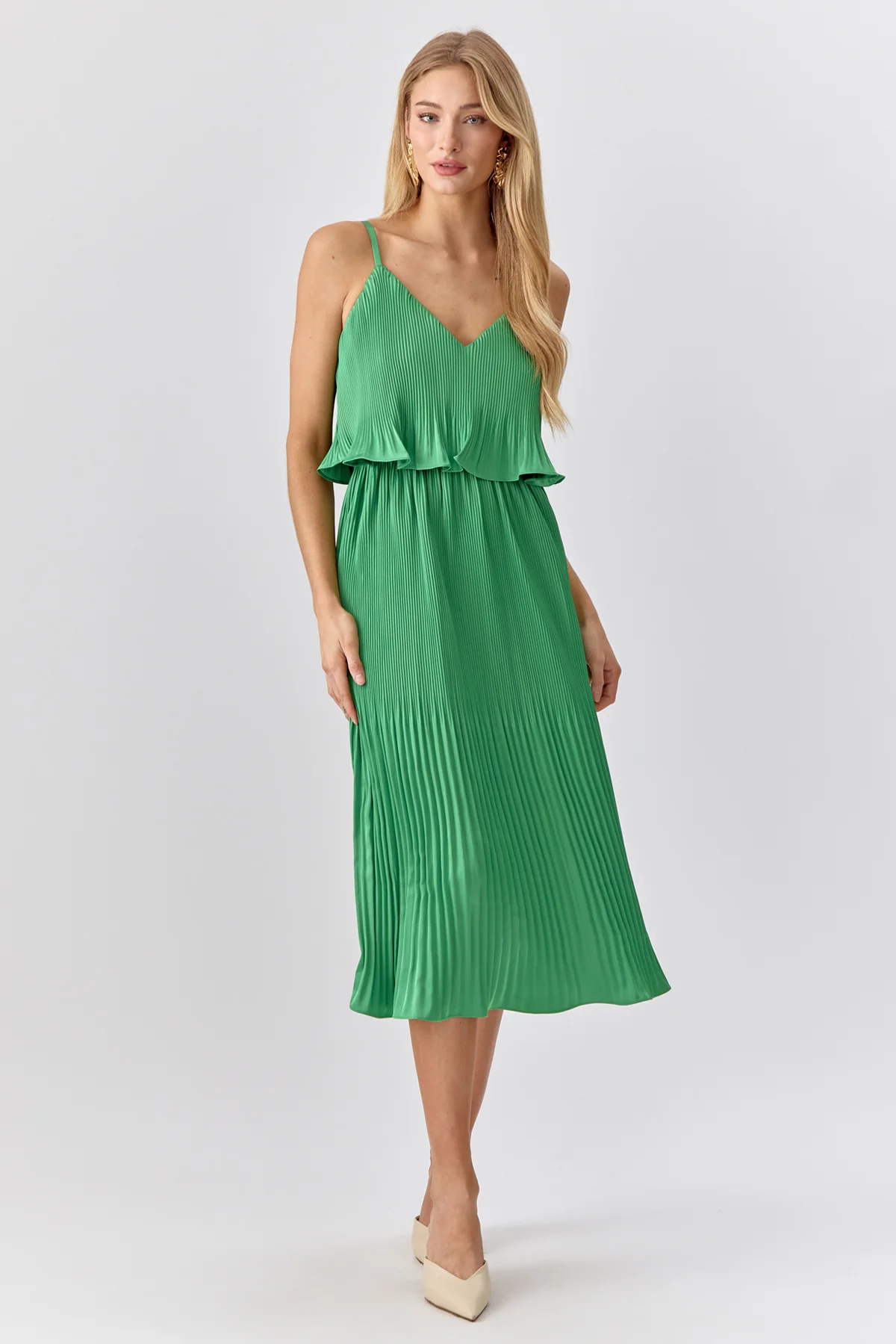 Nayla Overlay Pleated Midi Dress - Image 3