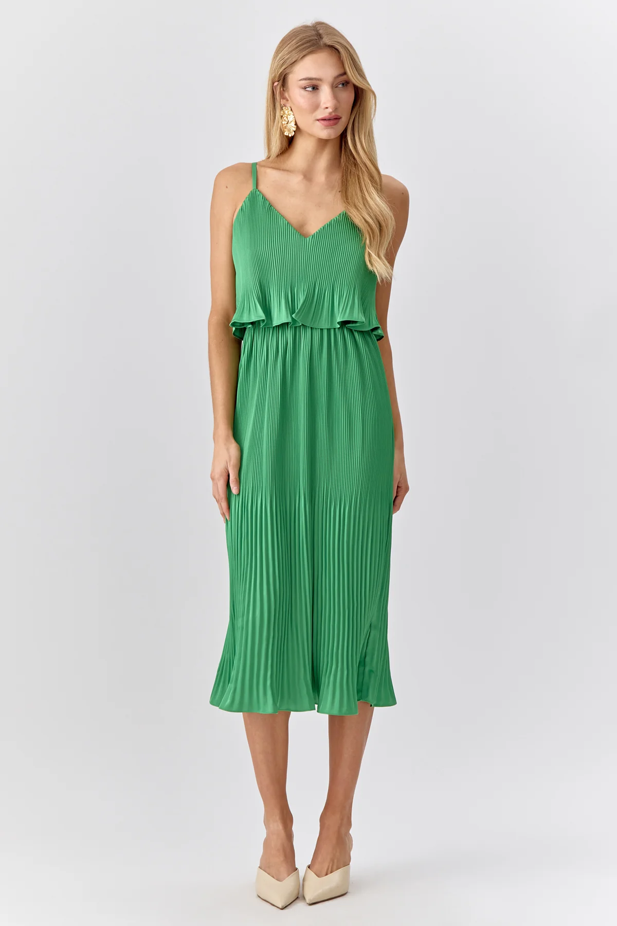 Nayla Overlay Pleated Midi Dress - Image 4