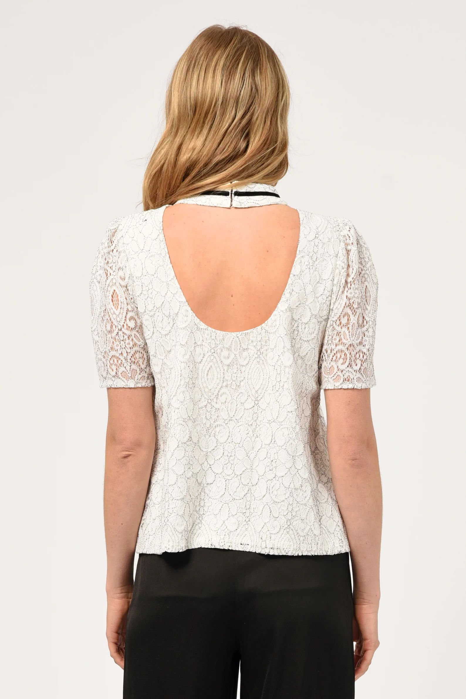 Nelli Puff Sleeve Lace Top - Image 6