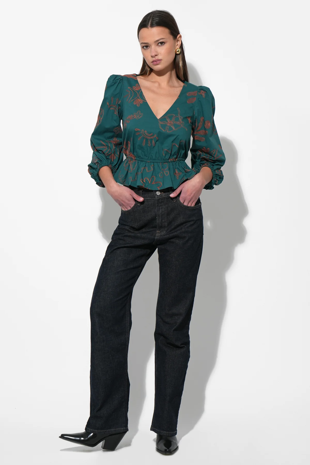 Nessa Smocked Waist Puff Sleeve Blouse - Image 3