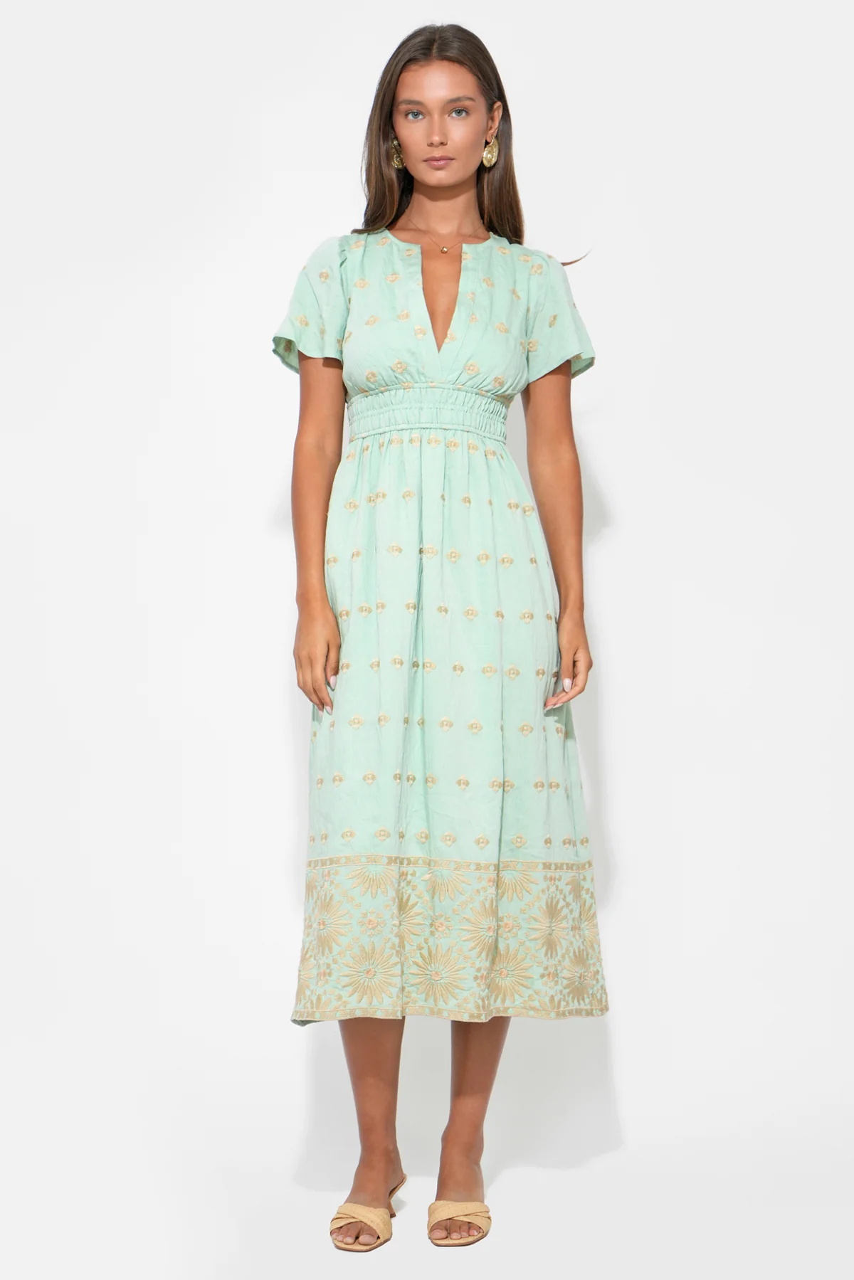 Odessa Embroidery Midi Dress - Image 3