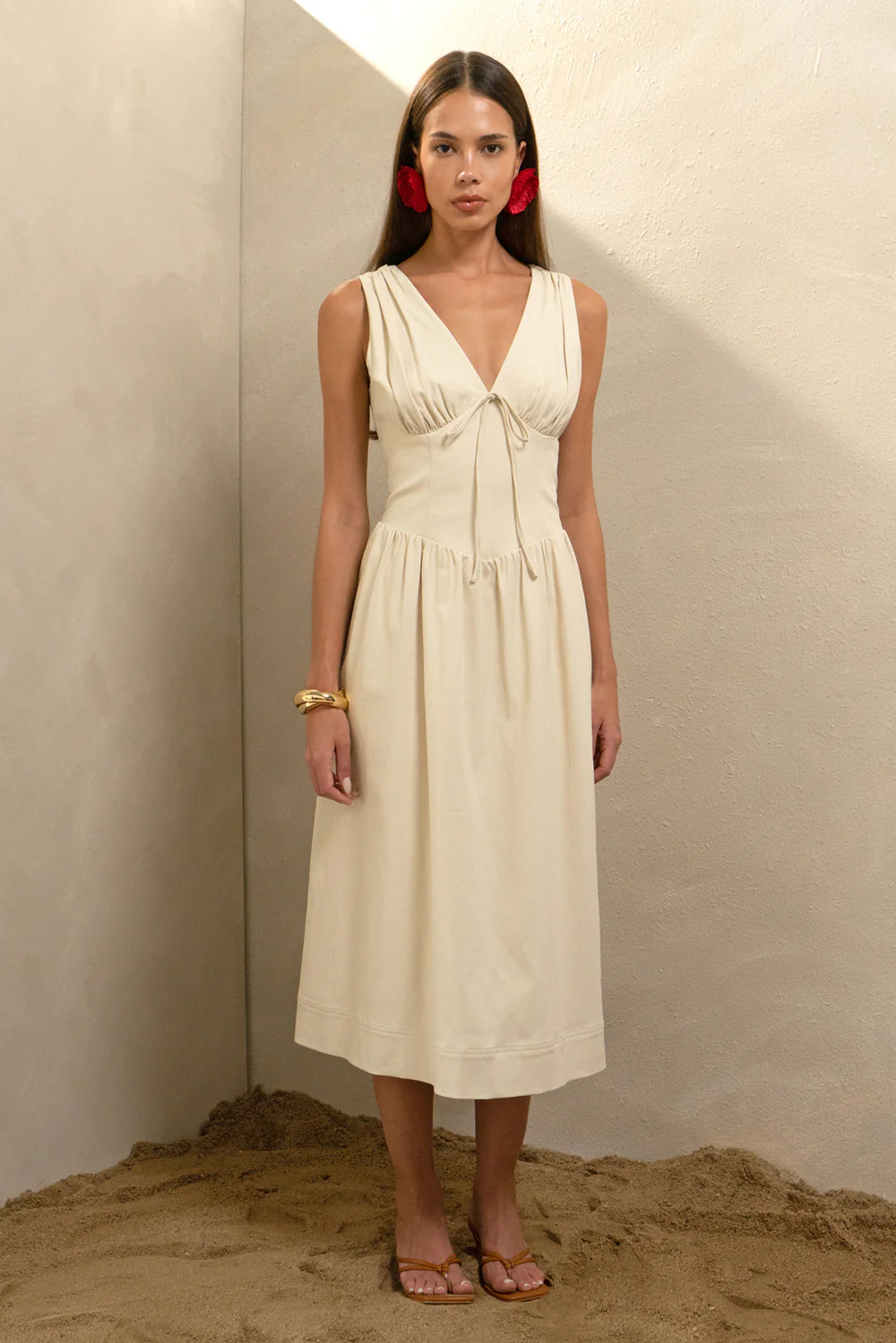 Penelope Faux Corset Midi Dress - Image 6