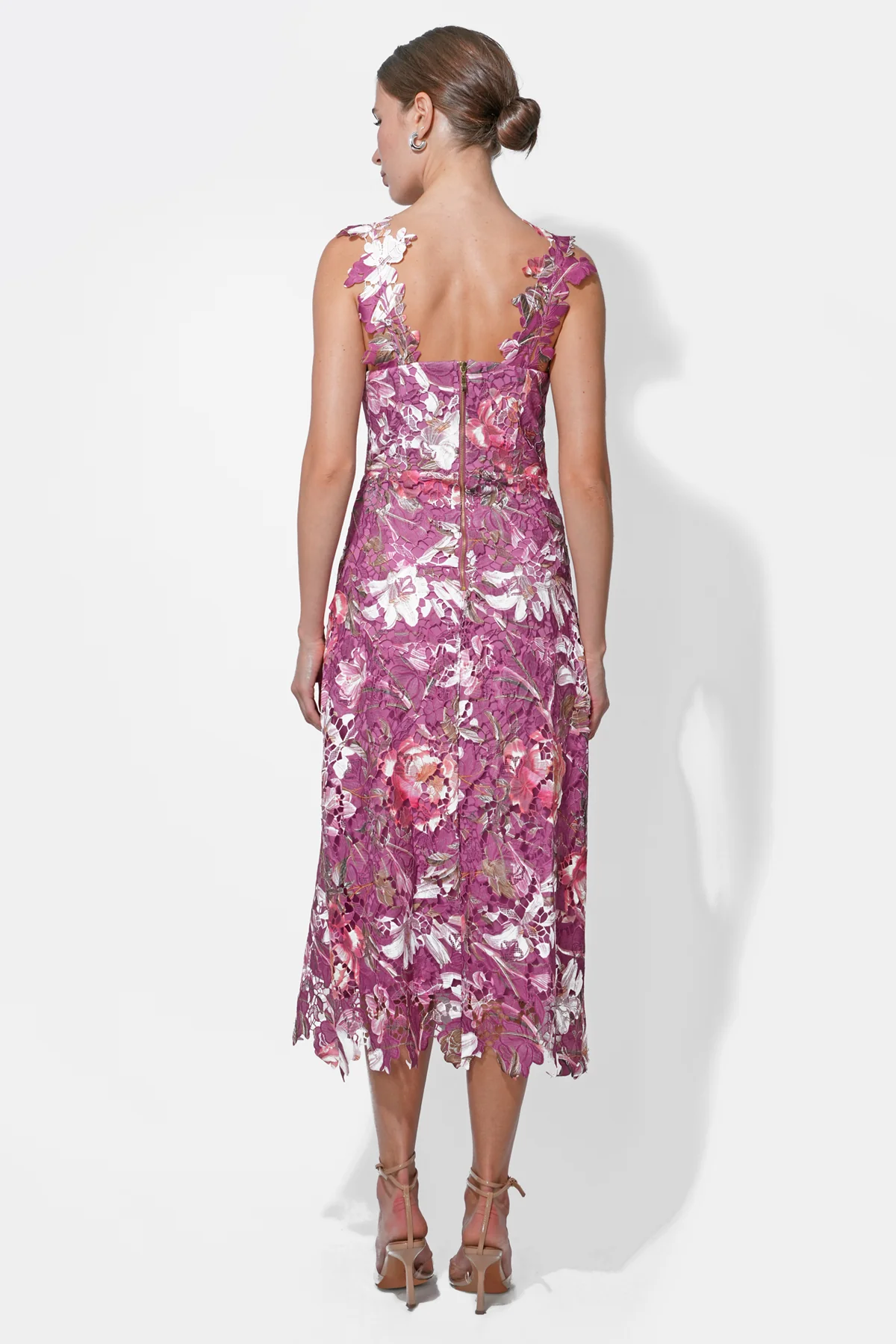 Prudence Floral Lace Midi Dress - Image 3