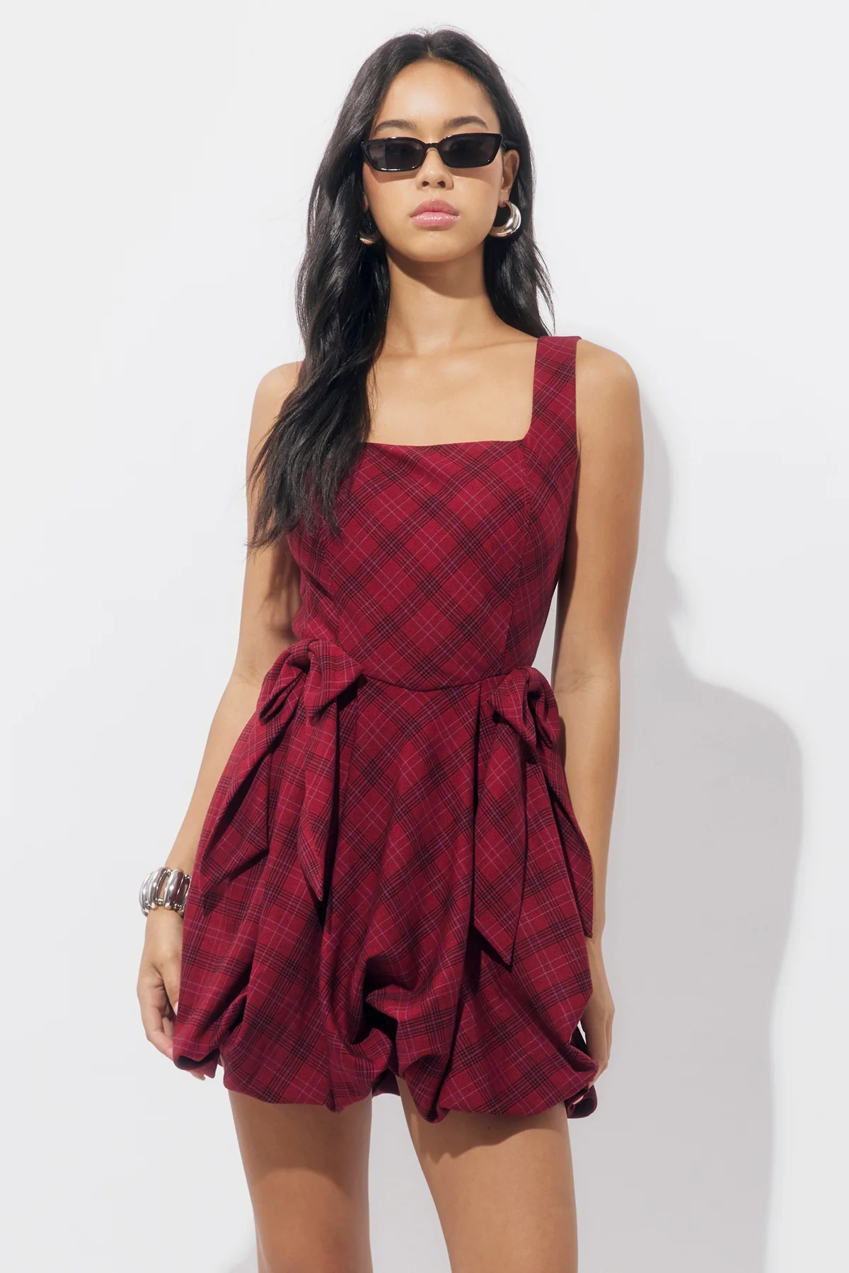 Ranata Plaid Bubble Mini Dress