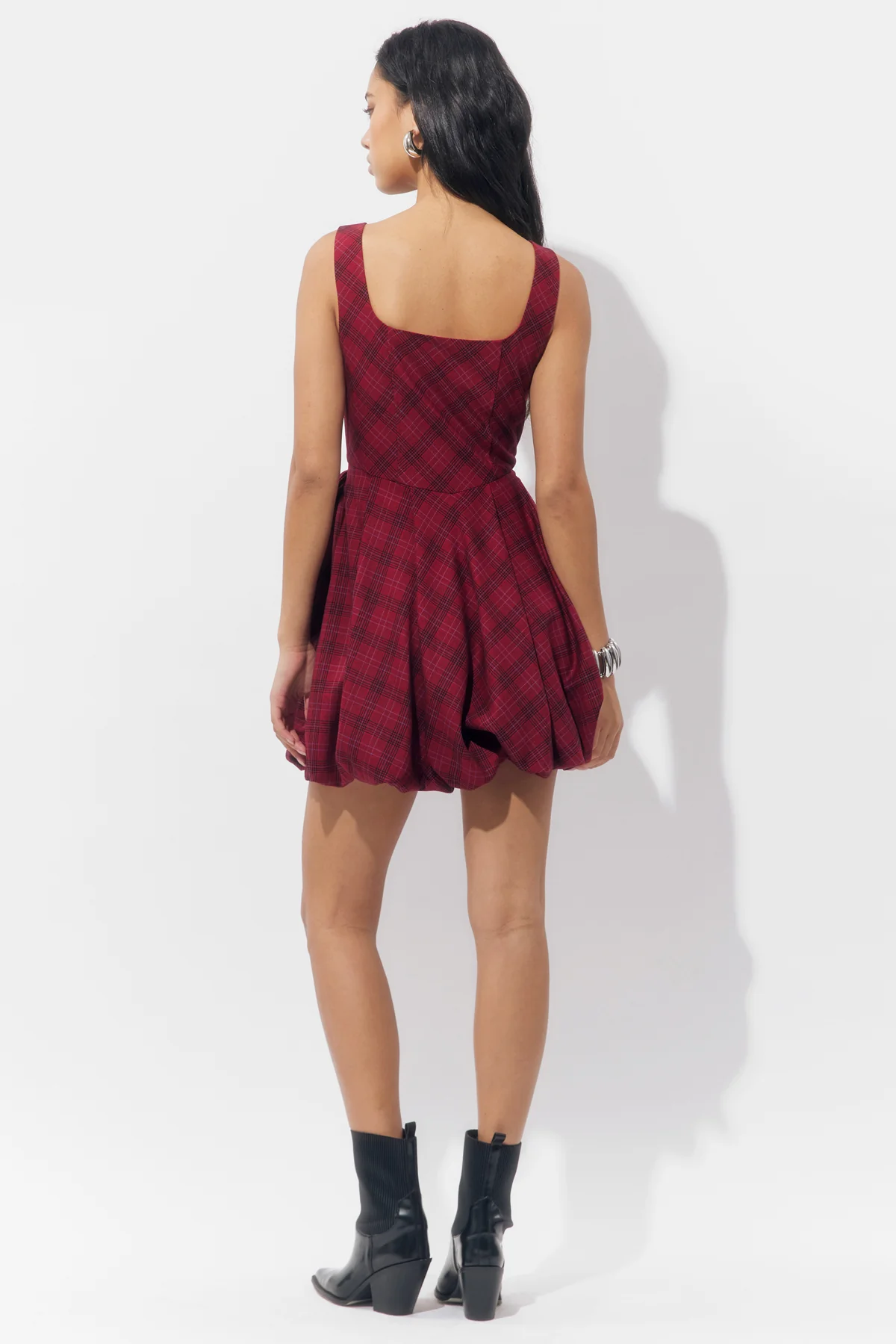 Ranata Plaid Bubble Mini Dress - Image 5