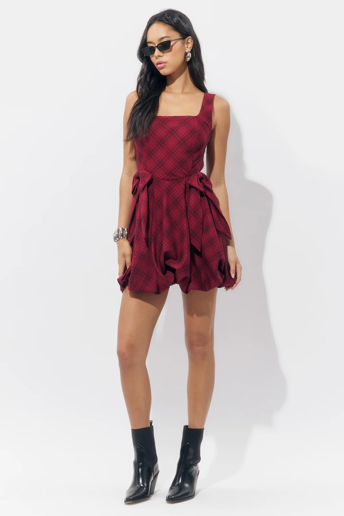Ranata Plaid Bubble Mini Dress - Image 7