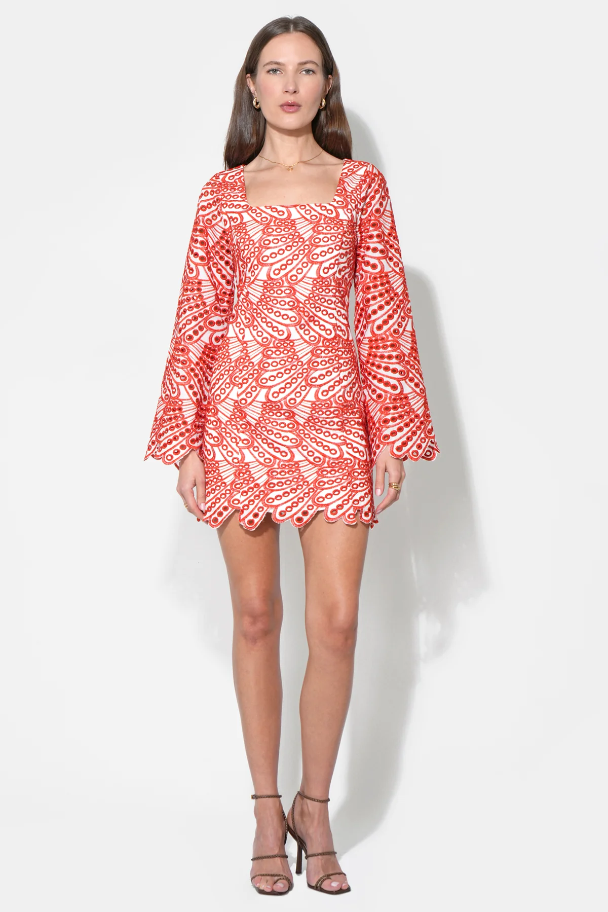 Regina Scallop Embroidery Mini Dress - Image 4