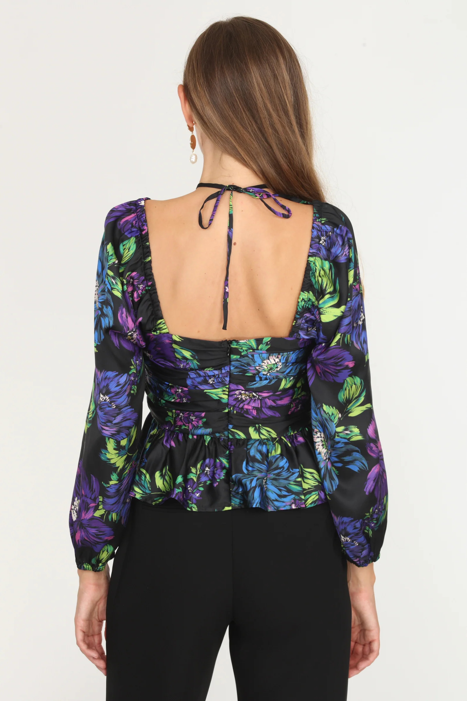 Rena Ruched Keyhole Blouse - Image 3