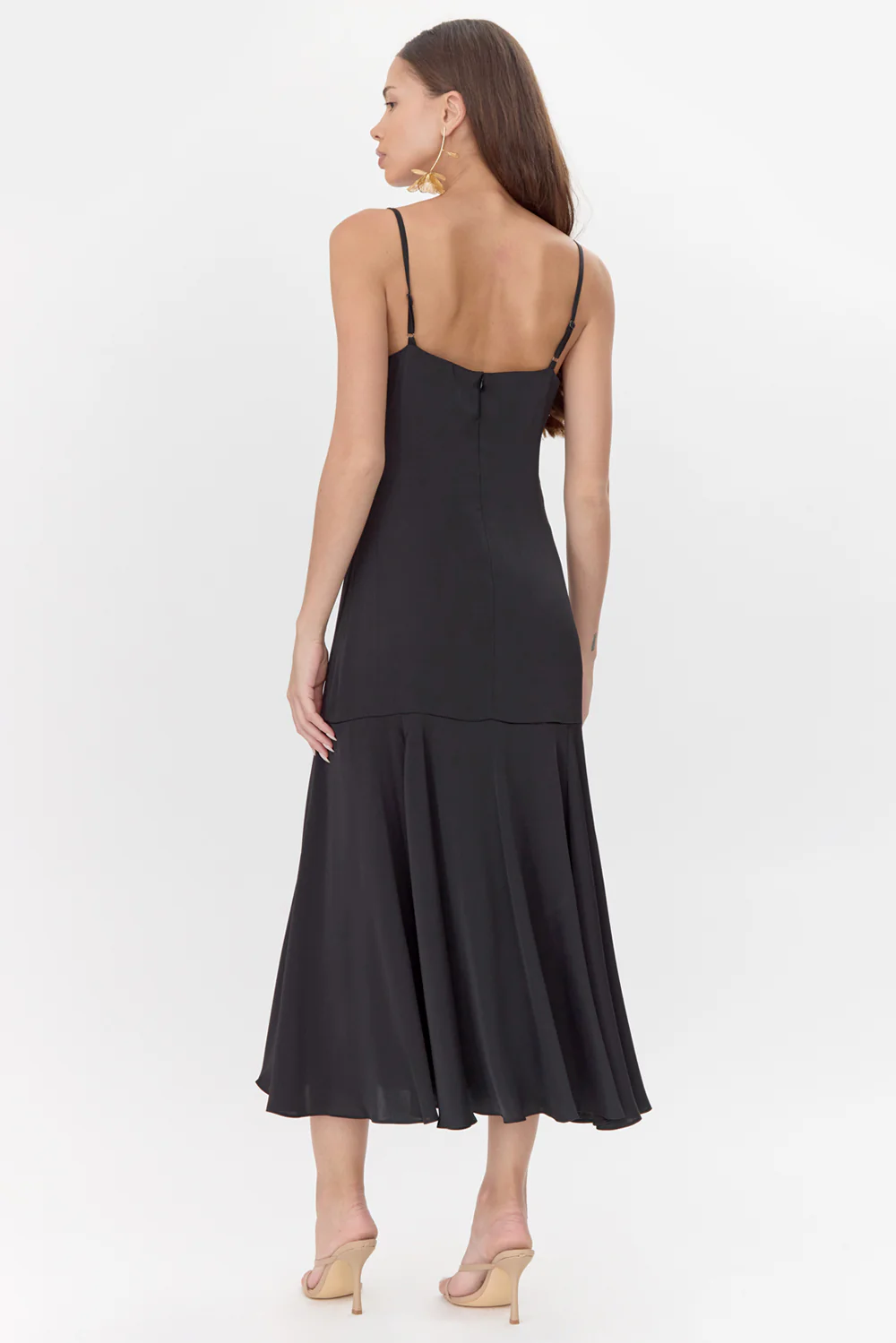 Rhegan V-Neck Slip Dress W/ Flared Hem - Image 3
