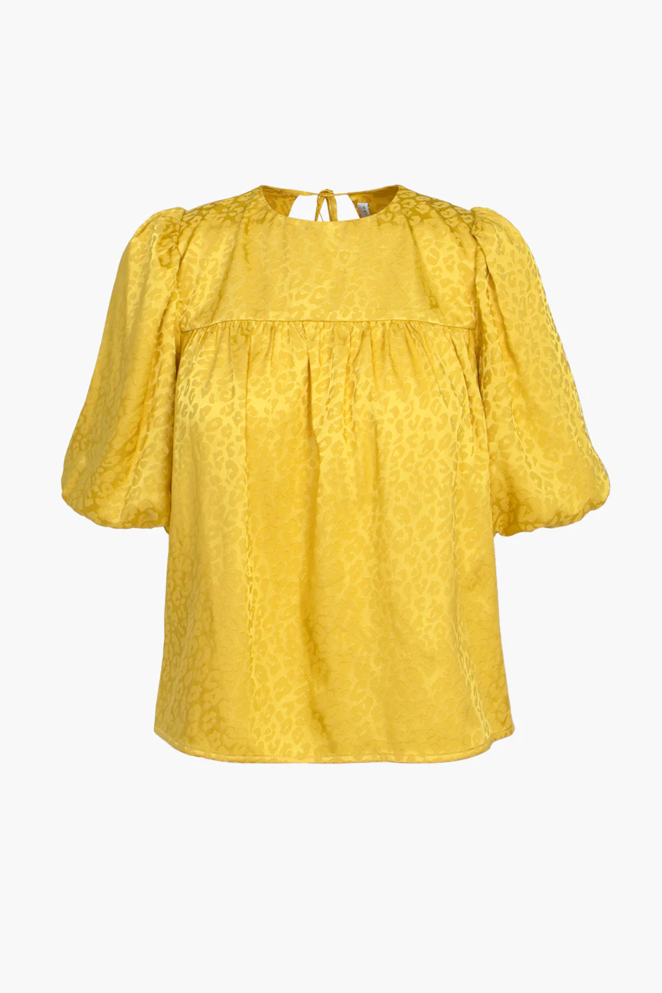 Rocinda Jacquard Open Back Puff Sleeve Blouse - Image 2