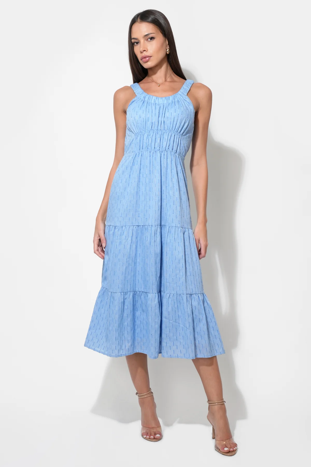 Rosali Textured Cotton Midi Dress