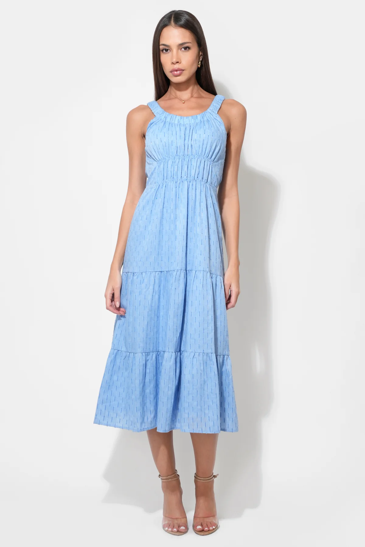 Rosali Textured Cotton Midi Dress - Image 3