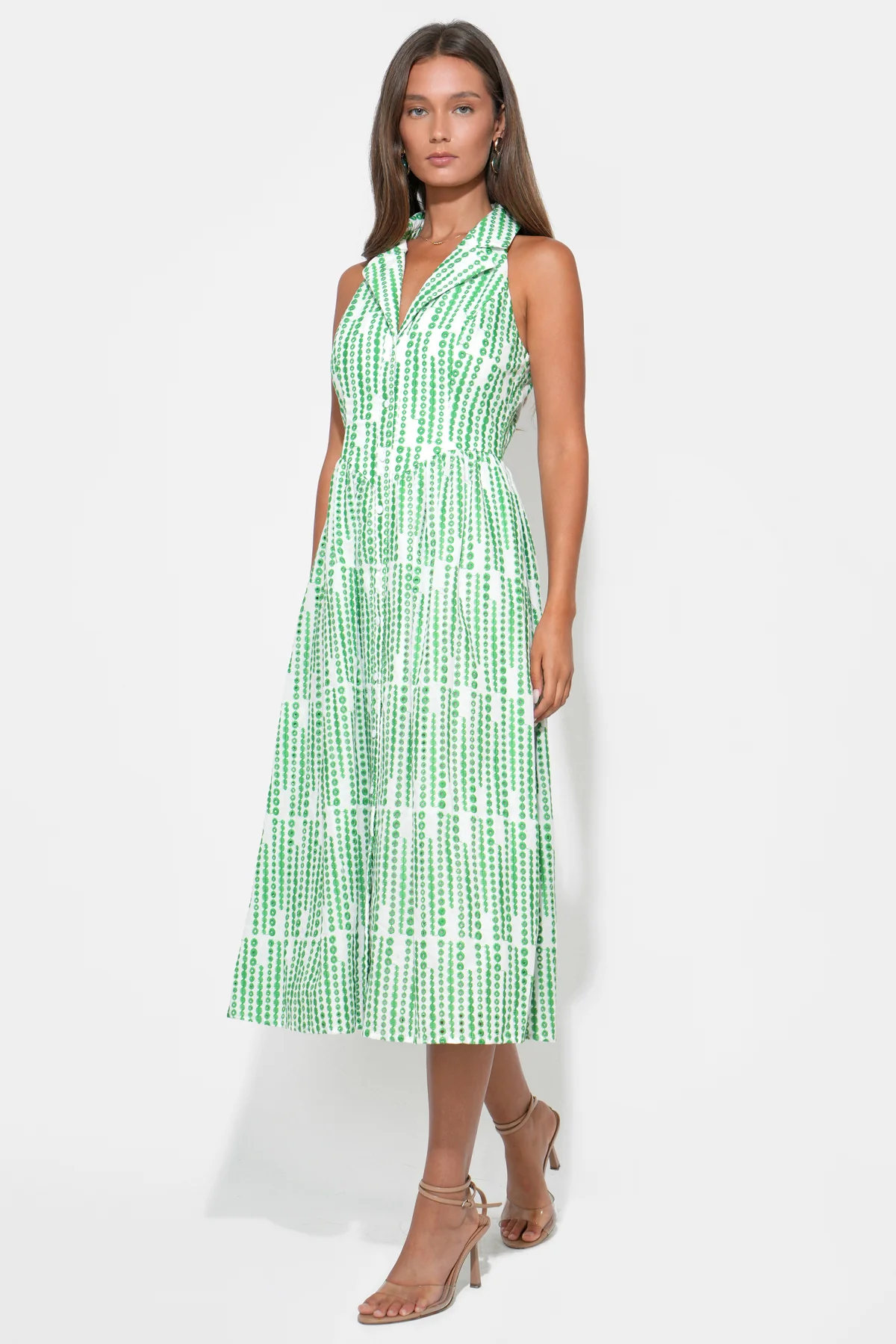 Ruby Halter Embroidery Midi Dress - Image 3