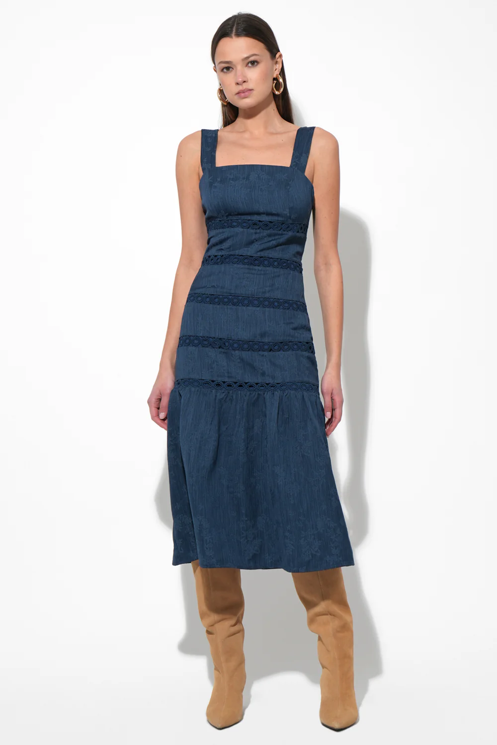 Sable Tiered Lace Insert Midi Dress - Image 3