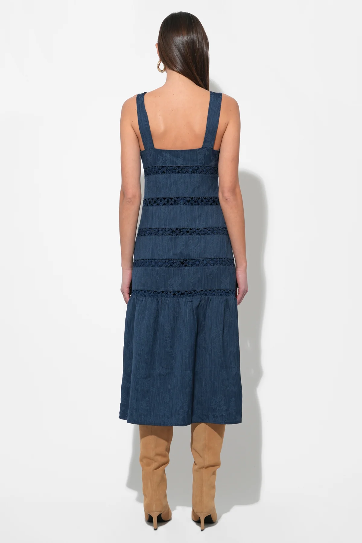 Sable Tiered Lace Insert Midi Dress - Image 5