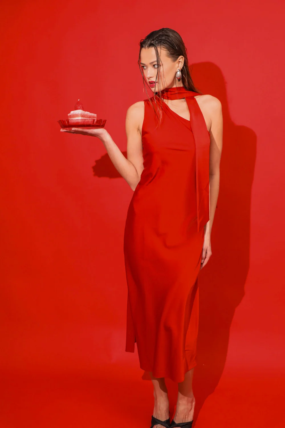 Saffron Halter Midi Dress - Image 5