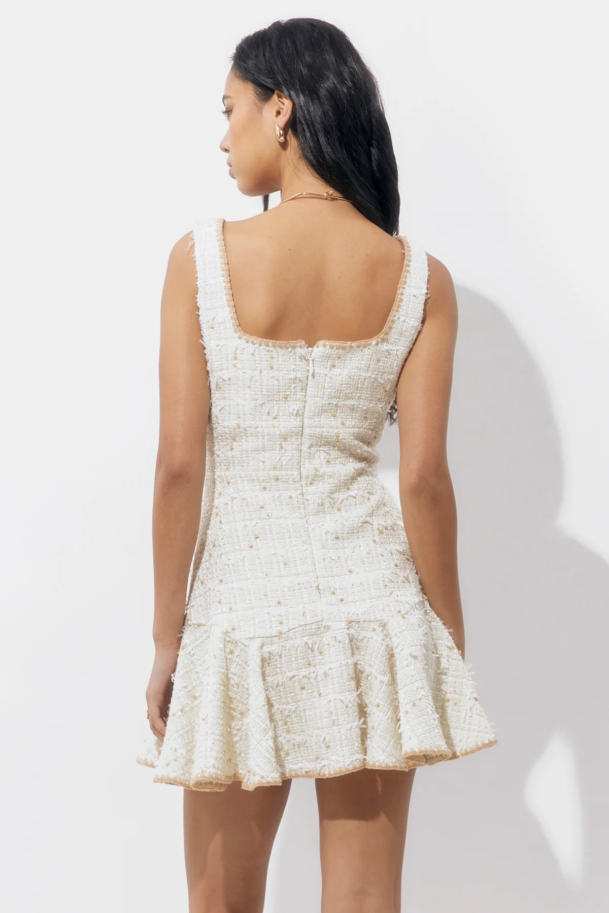Salina Tweed Embroidered Mini Dress - Image 2