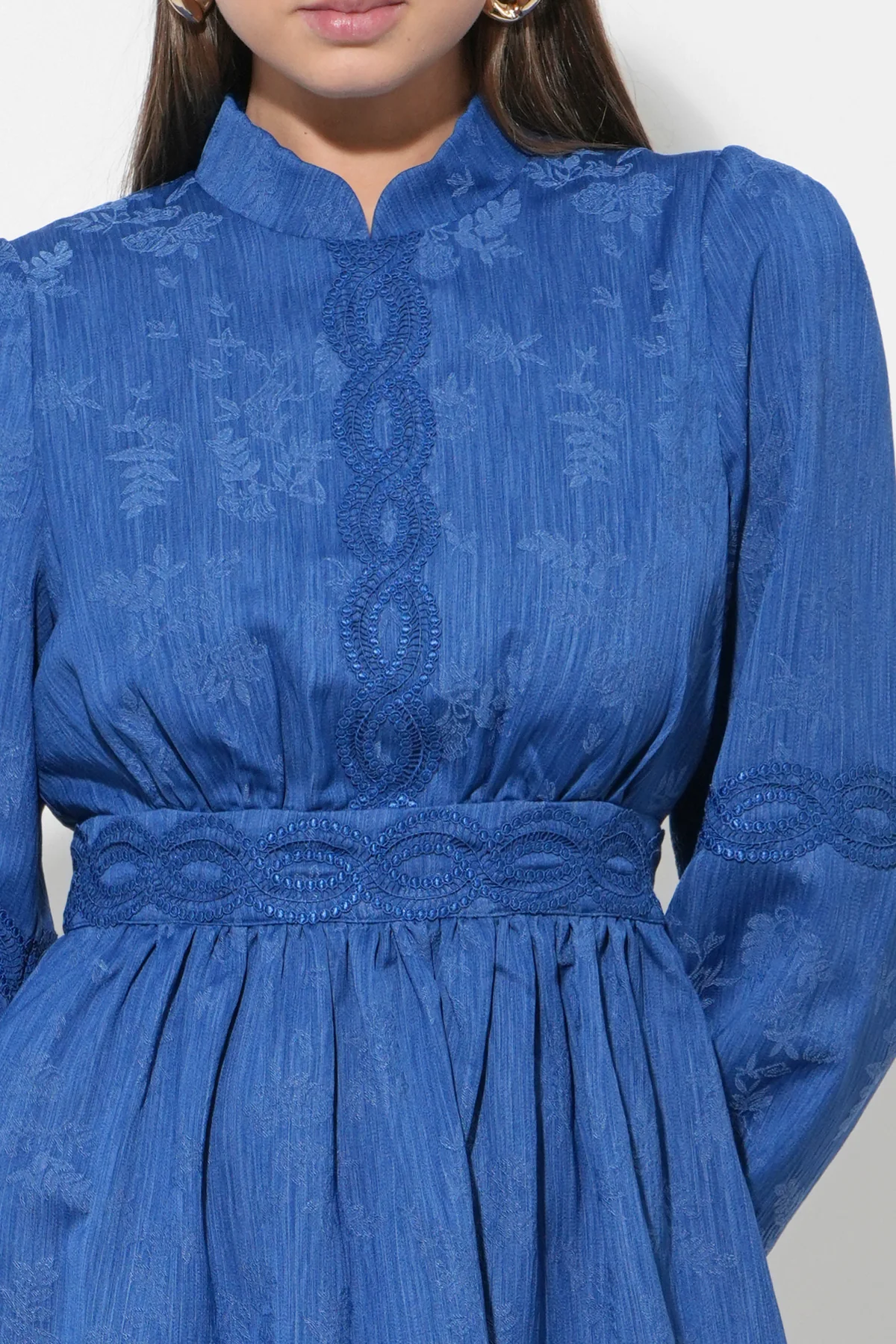 Salome High Neck Collar Lace Mini Dress - Image 2