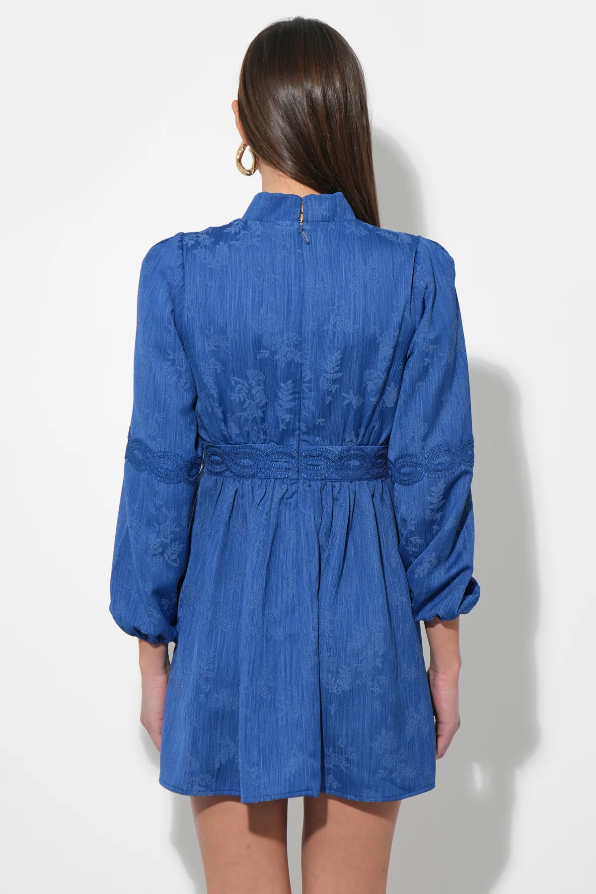 Salome High Neck Collar Lace Mini Dress - Image 5