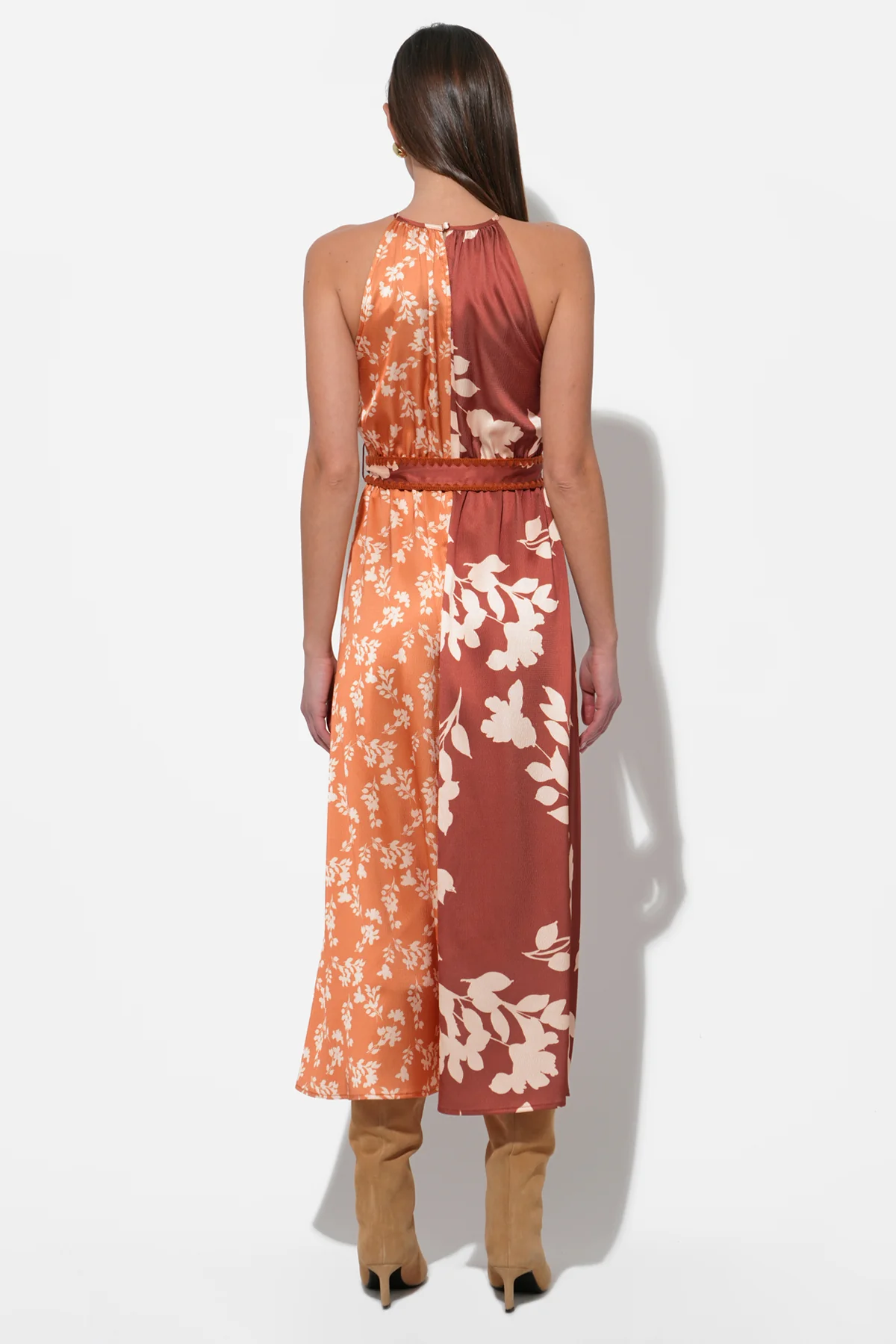 Sandi Two Toned Halter Midi Dress - Image 4