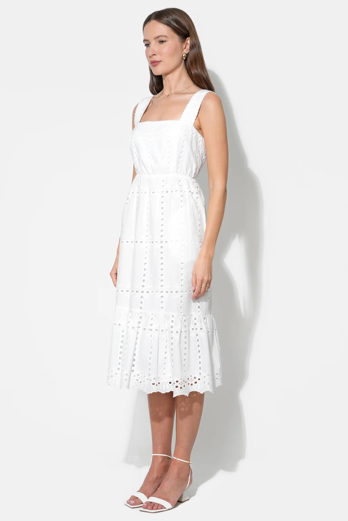 Savannah Lace Straps Eyelet Midi Dress - Image 3