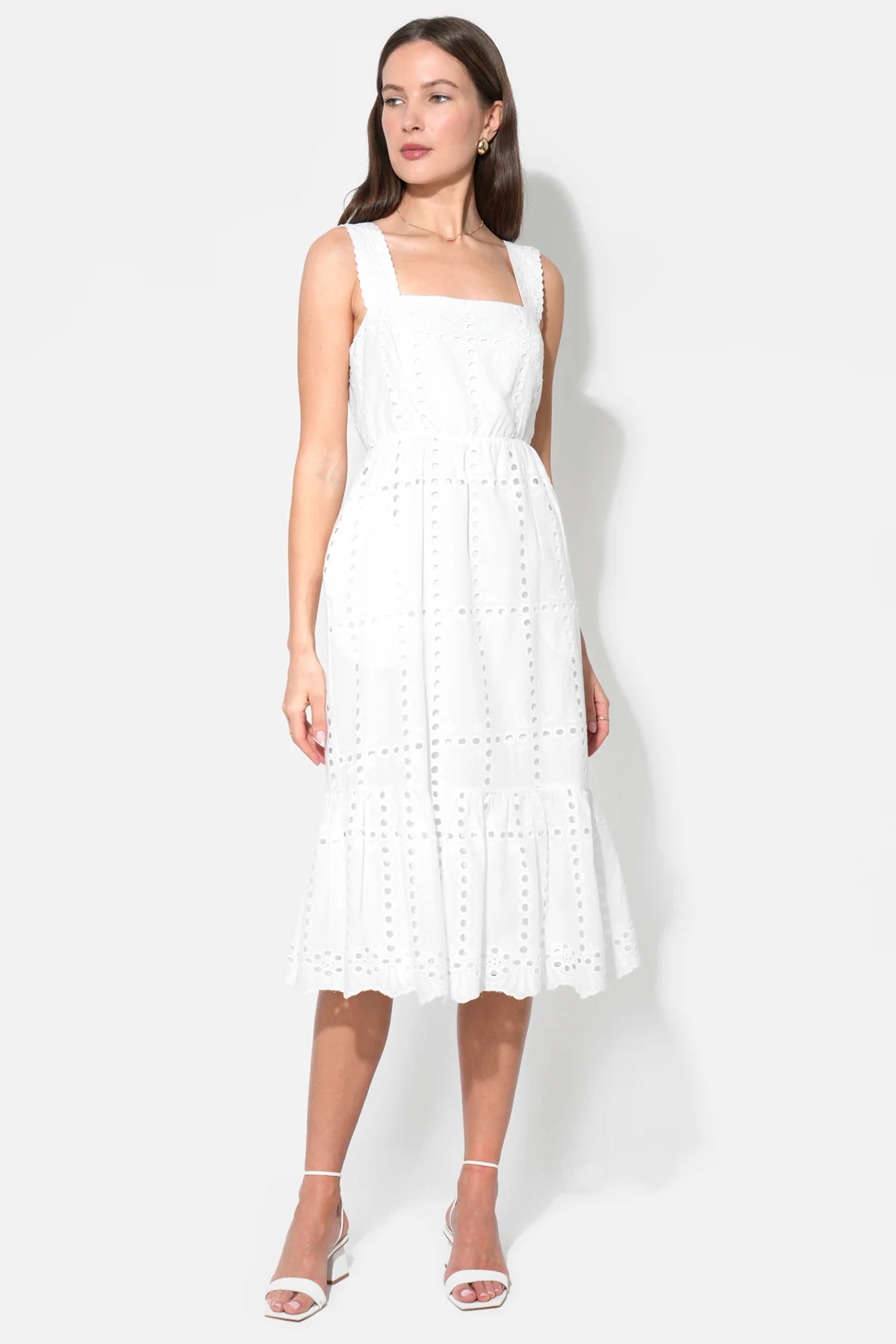 Savannah Lace Straps Eyelet Midi Dress - Image 4