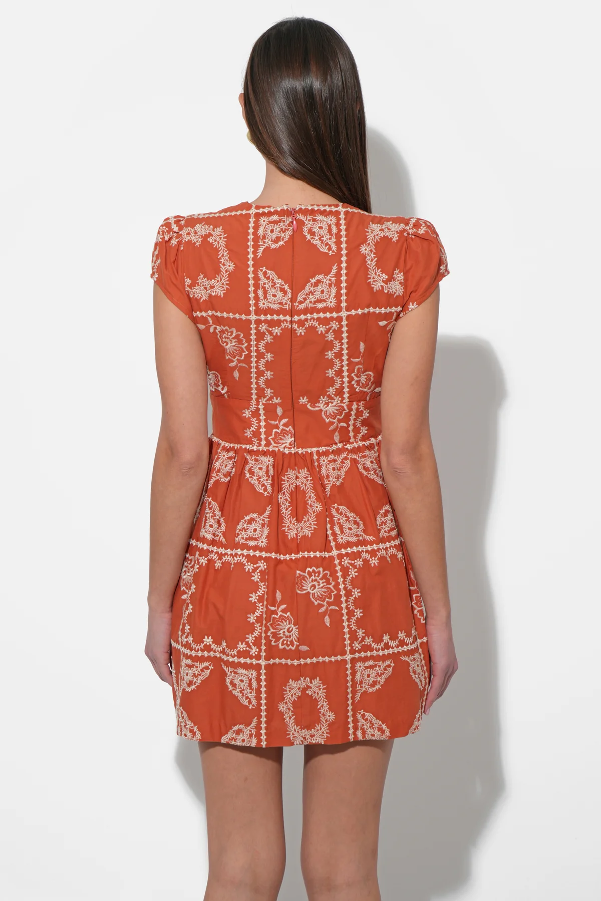 Selina Embroidered Cap Sleeve Mini Dress - Image 3