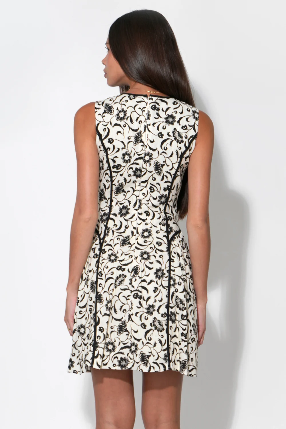 Serenity Scalloped Fit & Flare Dress W/ Piping - Image 2