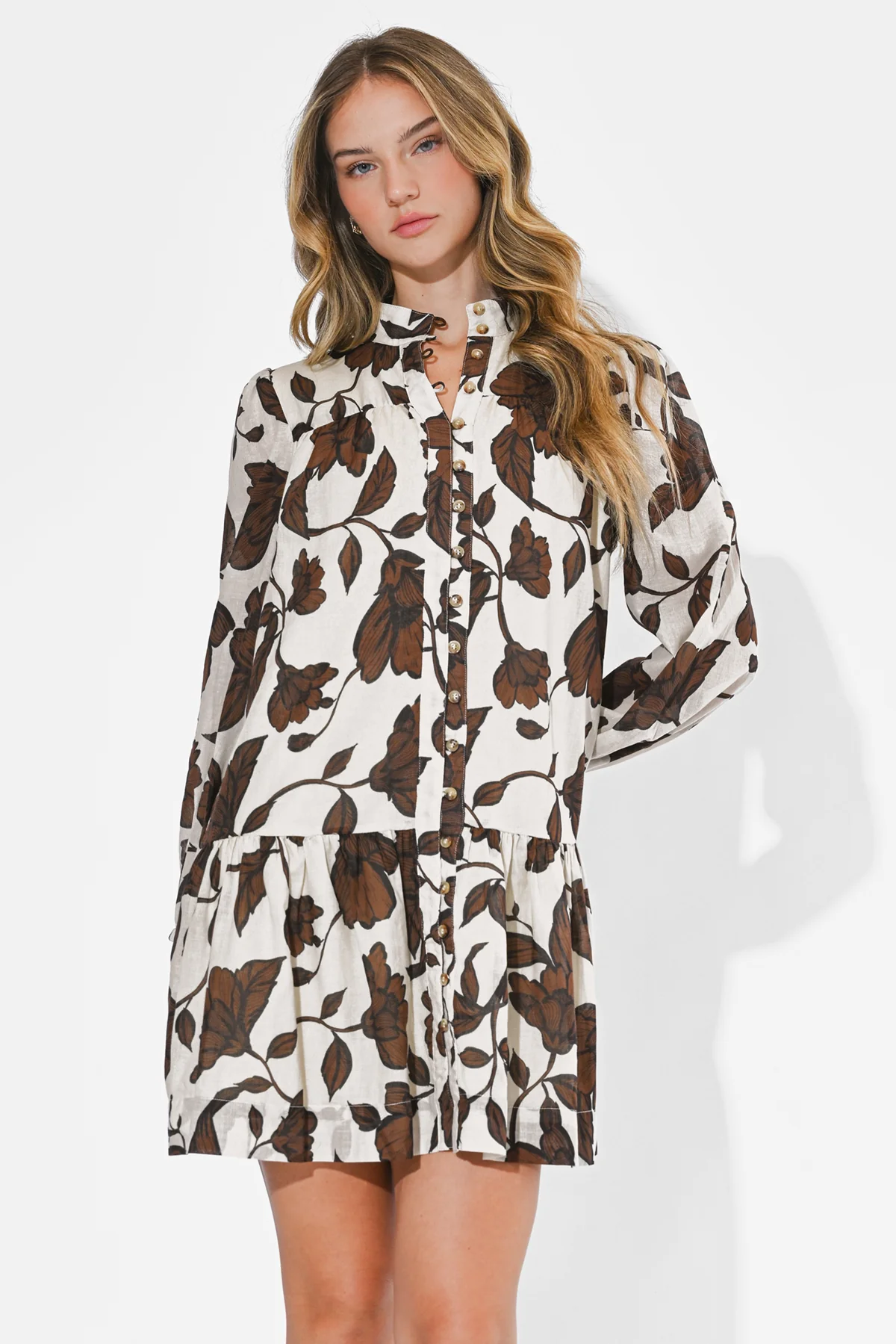 Sharon Long Sleeve Cotton Dress - Image 6